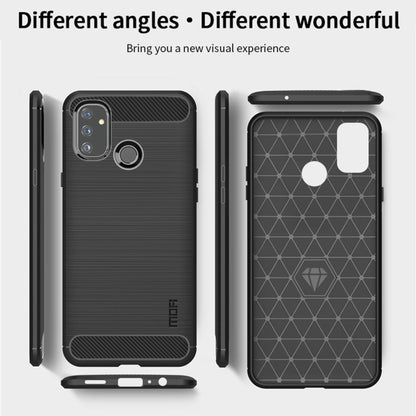 For OnePlus Nord N100 MOFI Gentleness Series Brushed Texture Carbon Fiber Soft TPU Case, For OnePlus Nord N100