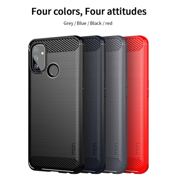 For OnePlus Nord N100 MOFI Gentleness Series Brushed Texture Carbon Fiber Soft TPU Case, For OnePlus Nord N100