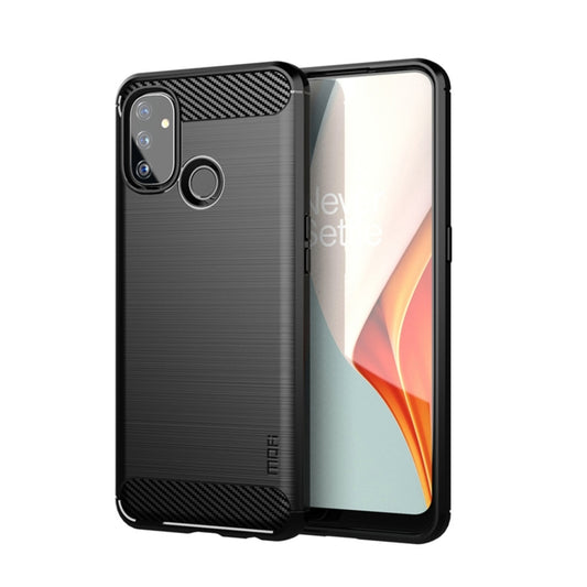 For OnePlus Nord N100 MOFI Gentleness Series Brushed Texture Carbon Fiber Soft TPU Case, For OnePlus Nord N100