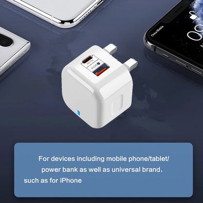 YSY-6087PD 20W PD3.0 + QC3.0 Dual Fast Charge Travel Charger with Type-C to Type-C Data Cable, EU Plug, US Plug, UK Plug