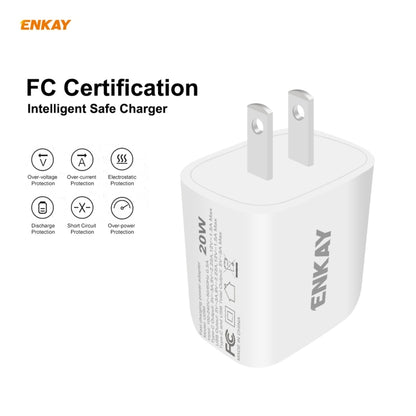 ENKAY Hat-Prince U090 20W PD + QC 3.0 Portable Dual Ports Fast Charging Travel Charger Power Adapter, US Plug