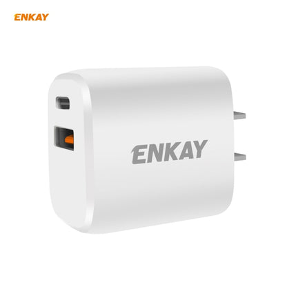 ENKAY Hat-Prince U090 20W PD + QC 3.0 Portable Dual Ports Fast Charging Travel Charger Power Adapter, US Plug