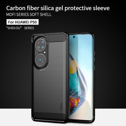 MOFI Gentleness Series Brushed Texture Carbon Fiber Soft TPU Case, For Huawei P50, For Huawei P Smart 2021 / Y7A, For Samsung Galaxy S21 FE, For Samsung Galaxy A82 / Quantum2, For Samsung Galaxy A22 5G, For Nokia 1.4