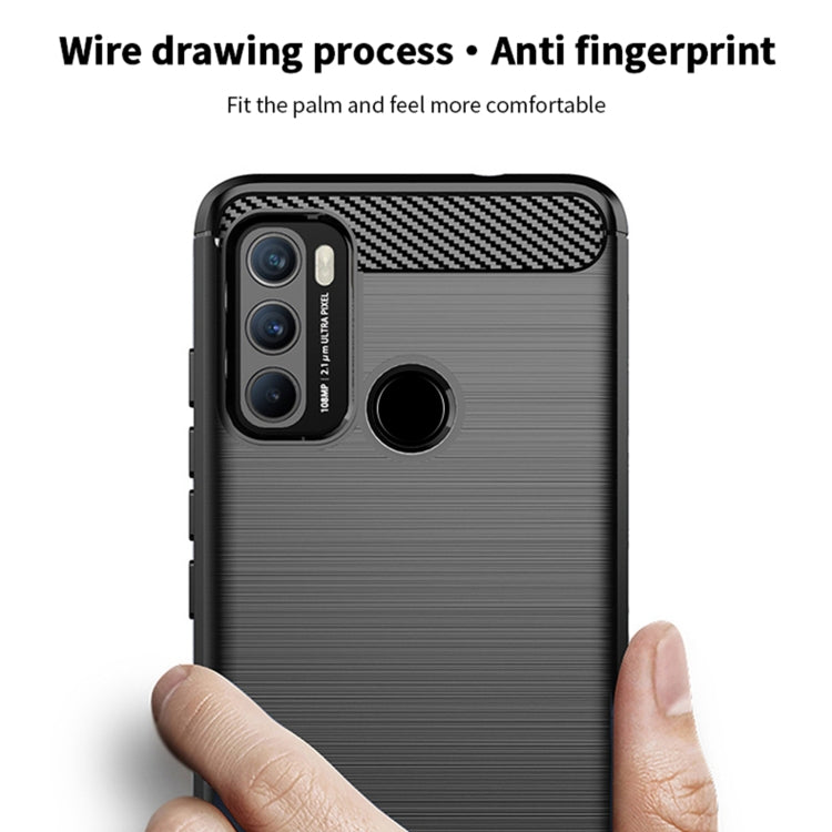 MOFI Gentleness Series Brushed Texture Carbon Fiber Soft TPU Case, For Motorola G60 / G40 Fusion