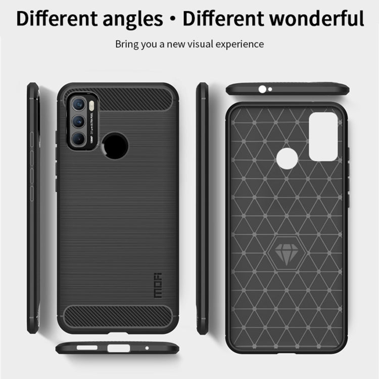 MOFI Gentleness Series Brushed Texture Carbon Fiber Soft TPU Case, For Motorola G60 / G40 Fusion