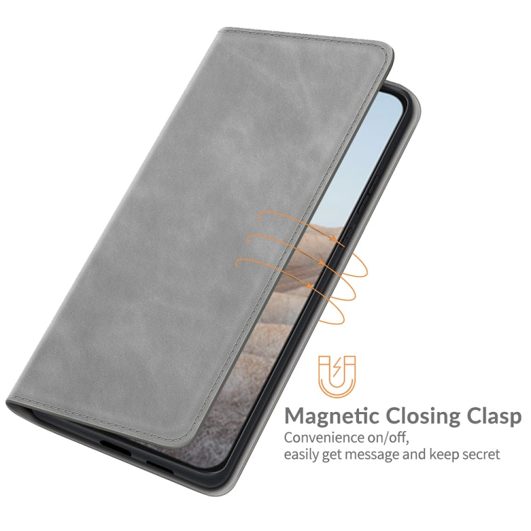 For Google Pixel 5A 5G Retro-skin Business Magnetic Suction Leather Case with Holder & Card Slots & Wallet