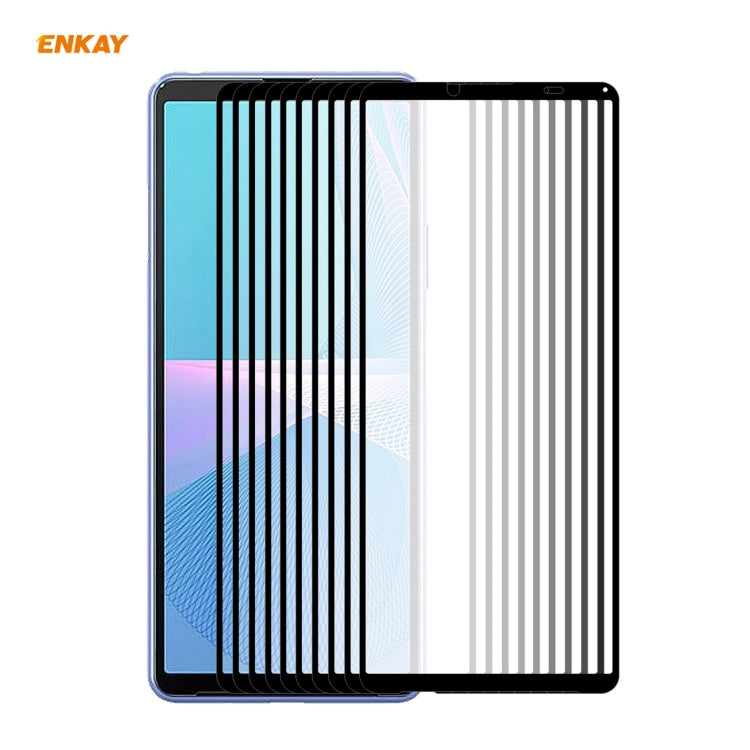 10 PCS ENKAY Hat-Prince Full Glue 0.26mm 9H 2.5D Tempered Glass Full Coverage Film