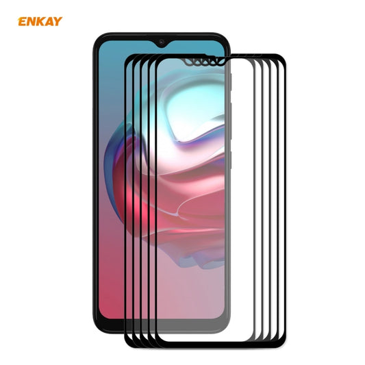 5 PCS ENKAY Hat-Prince Full Glue 0.26mm 9H 2.5D Tempered Glass Full Coverage Film