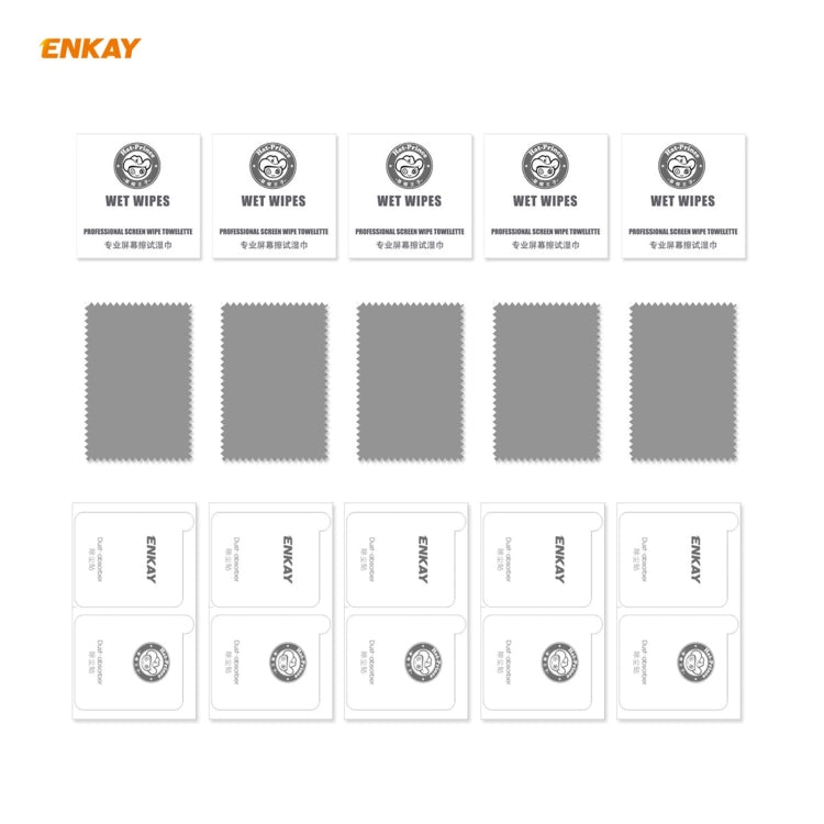 5 PCS ENKAY Hat-Prince Full Glue 0.26mm 9H 2.5D Tempered Glass Full Coverage Film