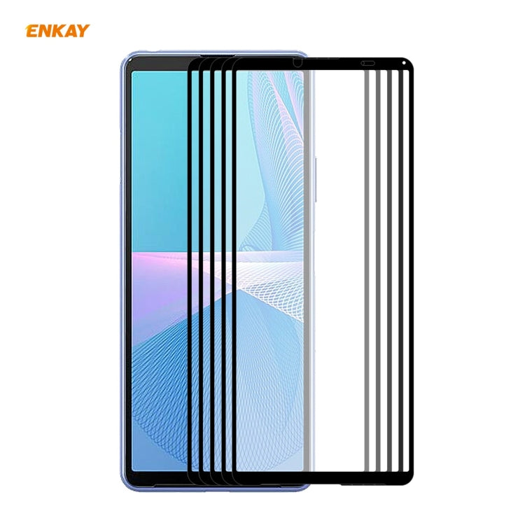 5 PCS ENKAY Hat-Prince Full Glue 0.26mm 9H 2.5D Tempered Glass Full Coverage Film