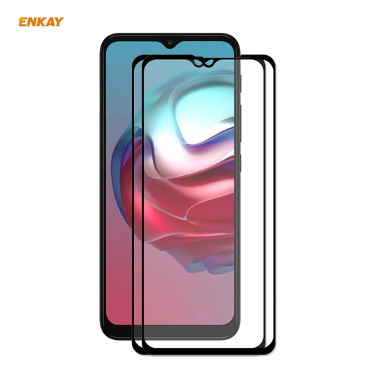 2 PCS ENKAY Hat-Prince Full Glue 0.26mm 9H 2.5D Tempered Glass Full Coverage Film