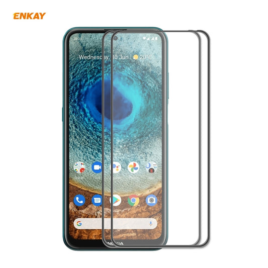 2 PCS ENKAY Hat-Prince Anti-drop Full Glue Tempered Glass Full Screen Film Anti-fall Protector