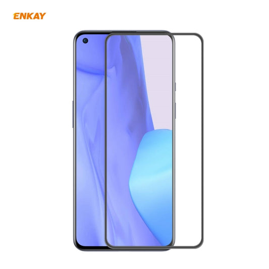 ENKAY Hat-Prince Anti-drop Full Glue Tempered Glass Full Screen Film Anti-fall Protector, For OnePlus 9, For OnePlus 9R