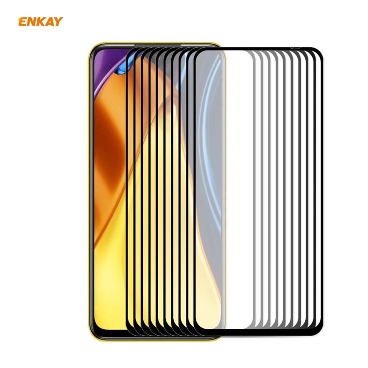 10 PCS ENKAY Hat-Prince Full Glue 0.26mm 9H 2.5D Tempered Glass Full Coverage Film