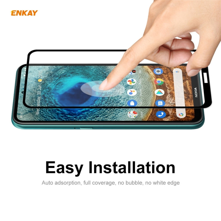 5 PCS ENKAY Hat-Prince Full Glue 0.26mm 9H 2.5D Tempered Glass Full Coverage Film