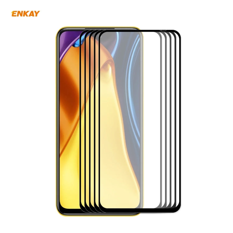 5 PCS ENKAY Hat-Prince Full Glue 0.26mm 9H 2.5D Tempered Glass Full Coverage Film