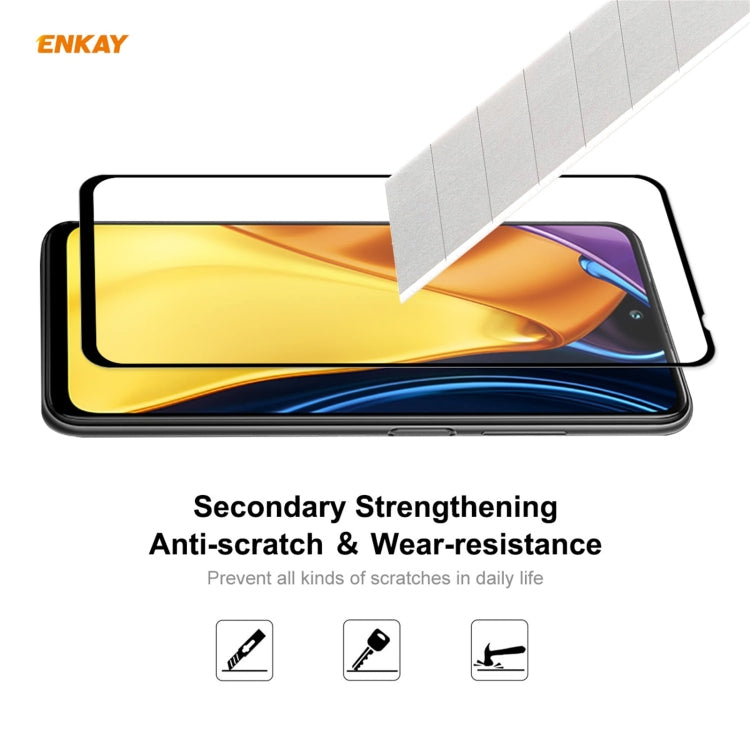 5 PCS ENKAY Hat-Prince Full Glue 0.26mm 9H 2.5D Tempered Glass Full Coverage Film