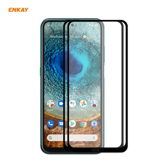 2 PCS ENKAY Hat-Prince Full Glue 0.26mm 9H 2.5D Tempered Glass Full Coverage Film