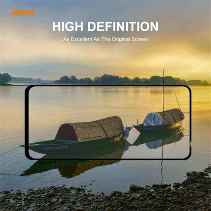 2 PCS ENKAY Hat-Prince Full Glue 0.26mm 9H 2.5D Tempered Glass Full Coverage Film