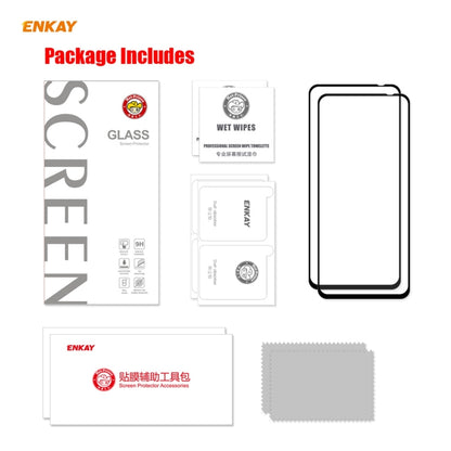 2 PCS ENKAY Hat-Prince Full Glue 0.26mm 9H 2.5D Tempered Glass Full Coverage Film