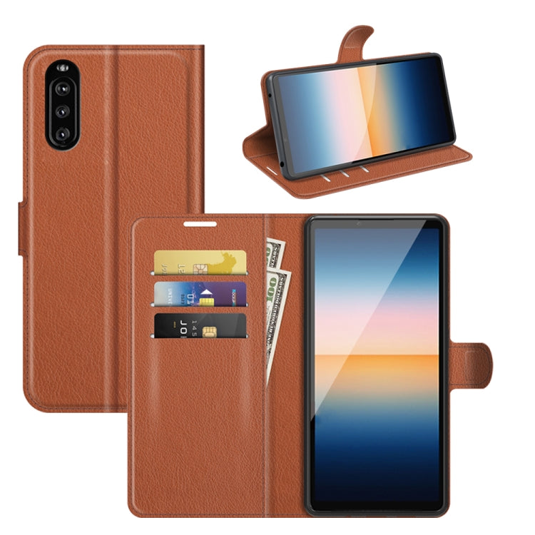 For Sony Xperia 10 III Litchi Texture Horizontal Flip Protective Case with Holder & Card Slots & Wallet