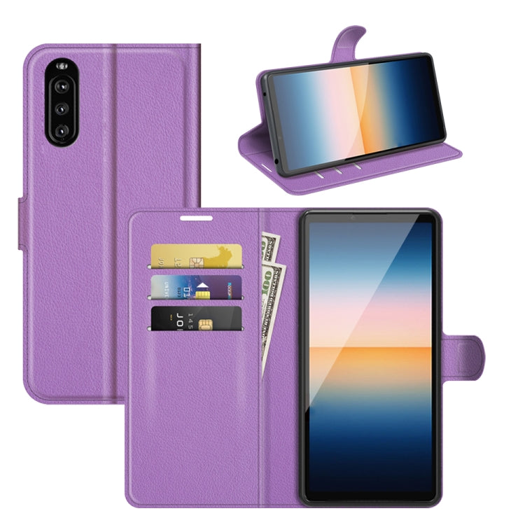 For Sony Xperia 10 III Litchi Texture Horizontal Flip Protective Case with Holder & Card Slots & Wallet