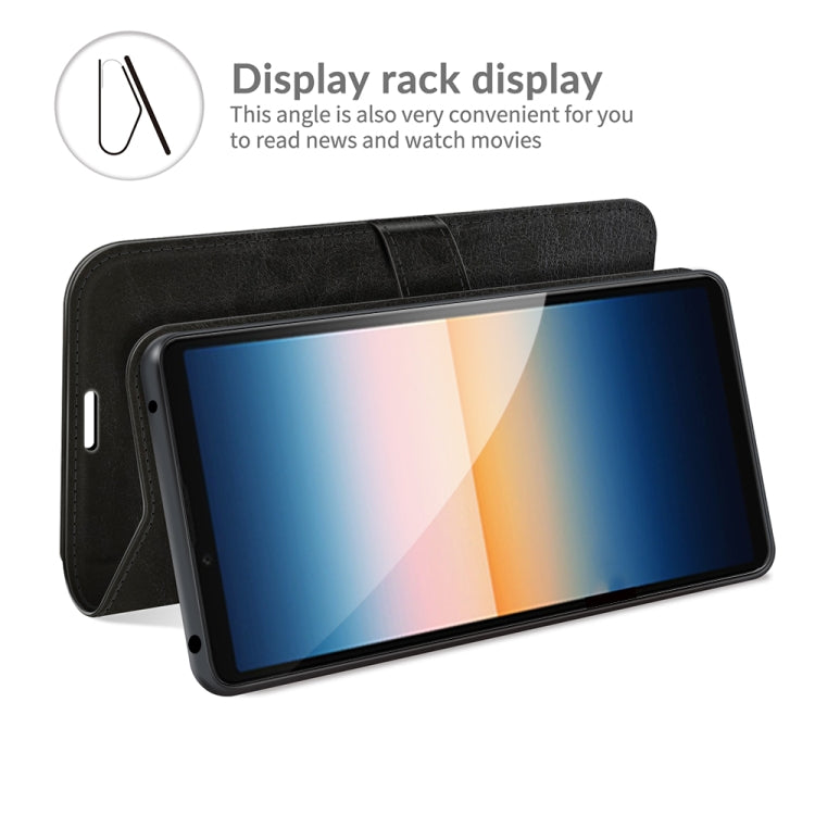 For Sony Xperia 10 III R64 Texture Single Horizontal Flip Protective Case with Holder & Card Slots & Wallet& Photo Frame