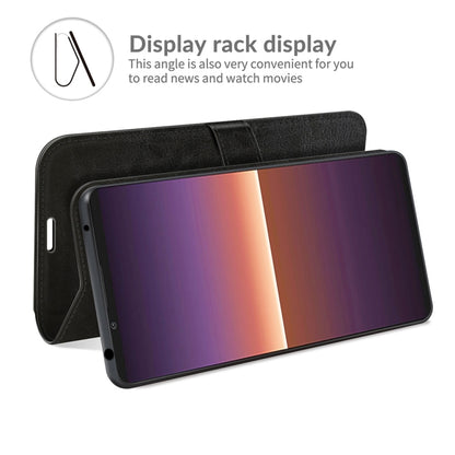 For Sony Xperia 1 III R64 Texture Single Horizontal Flip Protective Case with Holder & Card Slots & Wallet& Photo Frame