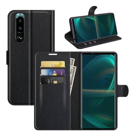 For Sony Xperia 5 III Litchi Texture Horizontal Flip Protective Case with Holder & Card Slots & Wallet