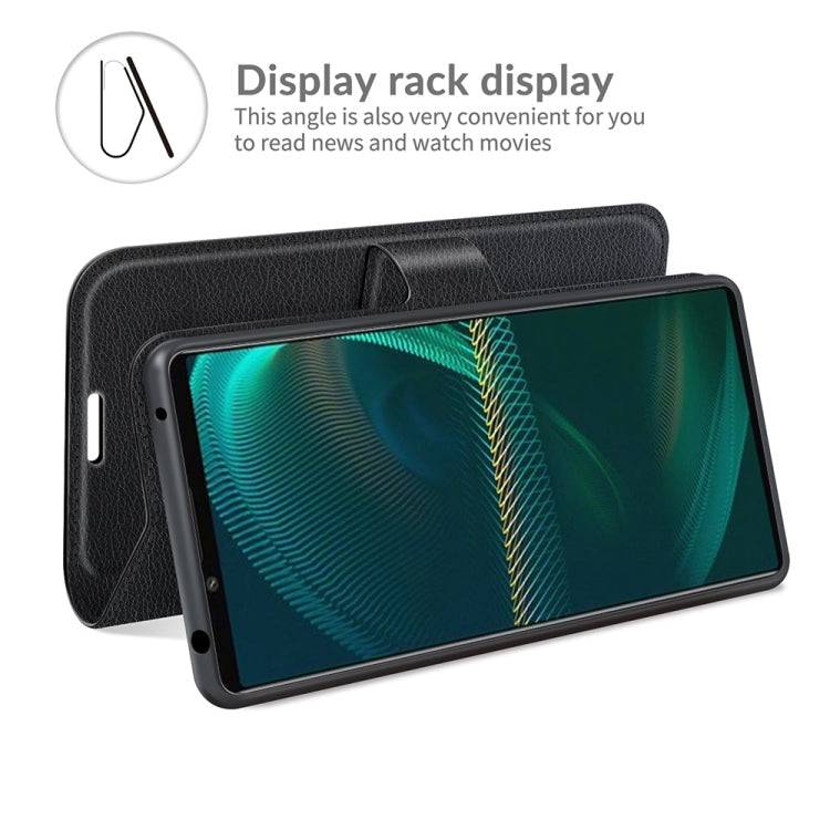 For Sony Xperia 5 III Litchi Texture Horizontal Flip Protective Case with Holder & Card Slots & Wallet