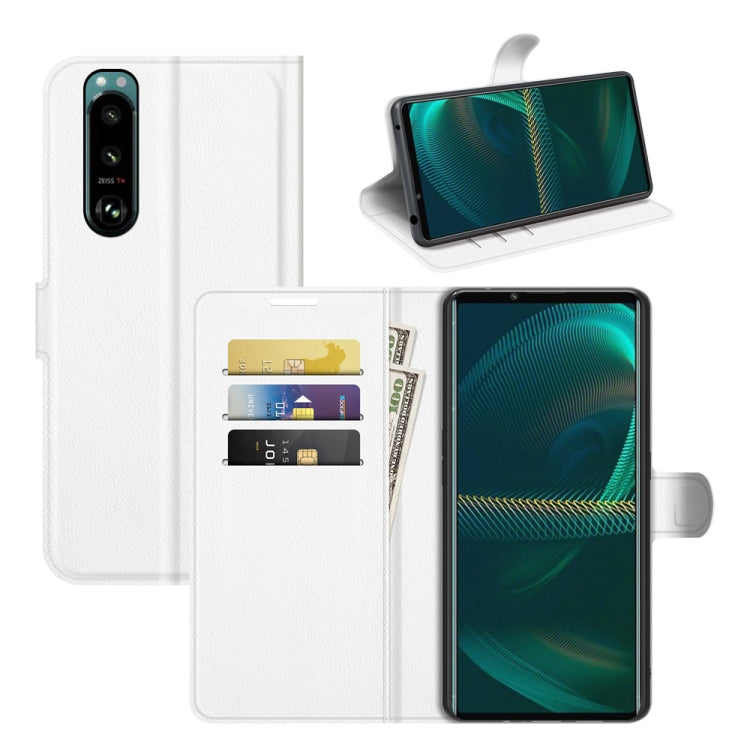 For Sony Xperia 5 III Litchi Texture Horizontal Flip Protective Case with Holder & Card Slots & Wallet