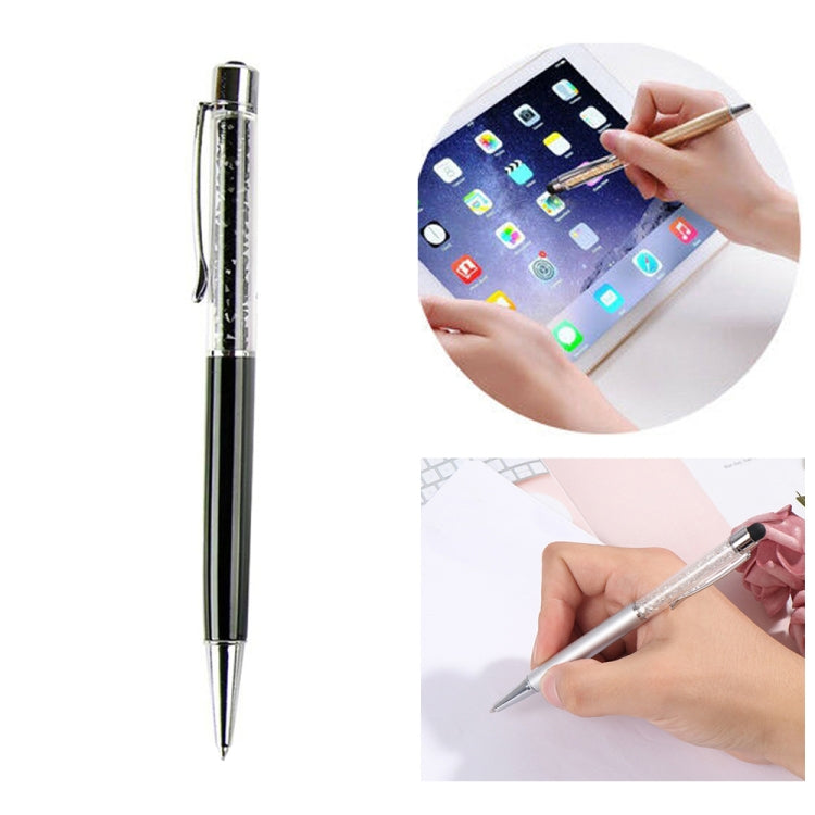 AT-22  2 in 1 Universal Flash Diamond Decoration Capacitance Pen Stylus Ballpoint Pen