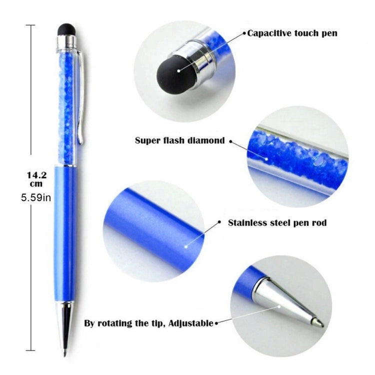 AT-22  2 in 1 Universal Flash Diamond Decoration Capacitance Pen Stylus Ballpoint Pen