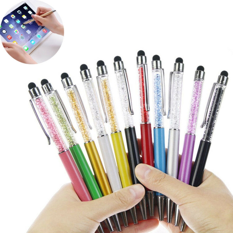 AT-22  2 in 1 Universal Flash Diamond Decoration Capacitance Pen Stylus Ballpoint Pen