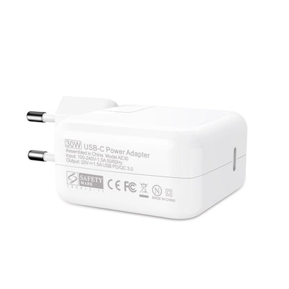 30W USB-C / Type-C Laptop Portable Power Adapter with 1.8m USB-C / Type-C to USB-C / Type-C Charging Cable,, 30W UK Plug, 30W AU Plug, 30W US Plug, 30W EU Plug