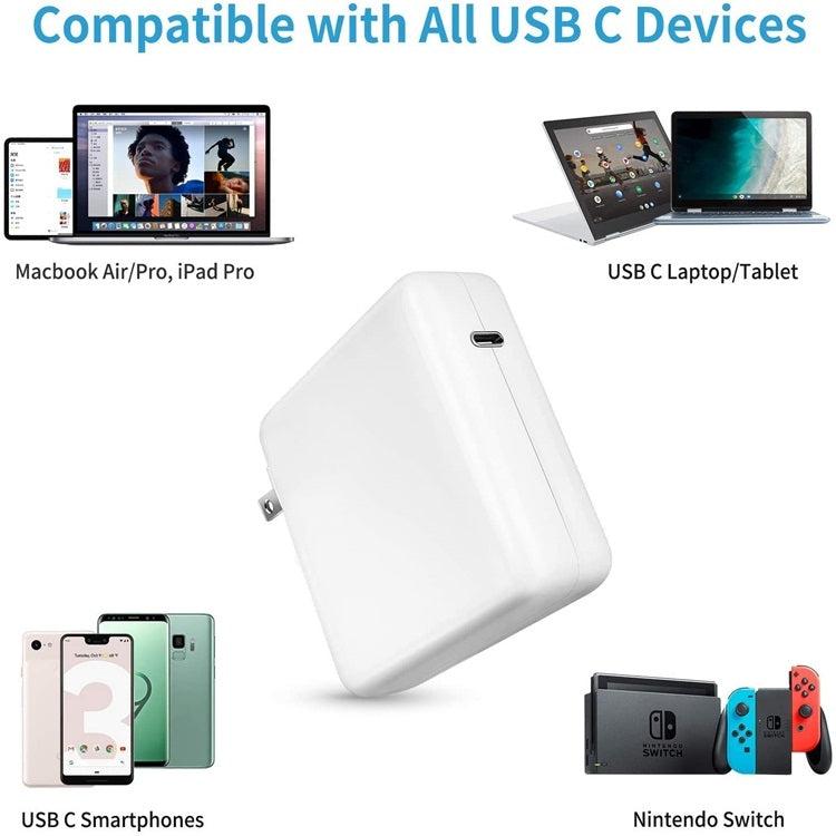 96W USB-C / Type-C Power Adapter Portable Charger with 1.8m USB-C / Type-C to USB-C / Type-C Charging Cable,, 96W UK Plug, 96W AU Plug, 96W US Plug, 96W EU Plug