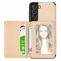 Carbon Fiber Magnetic Card Bag TPU+PU Shockproof Back Cover Case with Holder & Card Slot & Photo Frame