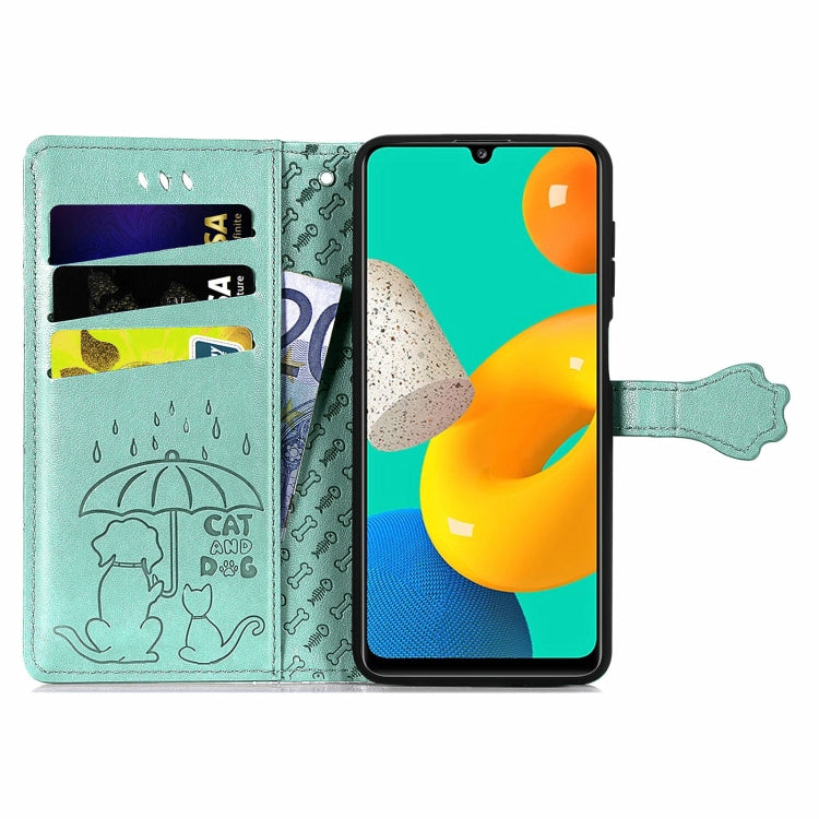 Cute Cat and Dog Embossed Horizontal Flip Leather Case with Holder & Card Slots & Wallet & Lanyard, For Gaxlay M32, For Galaxy  A82 5G, For Galaxy A22 4G, For Samsung Gaxlay M32