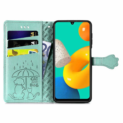 Cute Cat and Dog Embossed Horizontal Flip Leather Case with Holder & Card Slots & Wallet & Lanyard, For Gaxlay M32, For Galaxy  A82 5G, For Galaxy A22 4G, For Samsung Gaxlay M32
