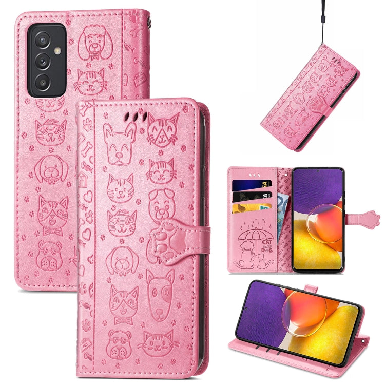 Cute Cat and Dog Embossed Horizontal Flip Leather Case with Holder & Card Slots & Wallet & Lanyard, Series 1