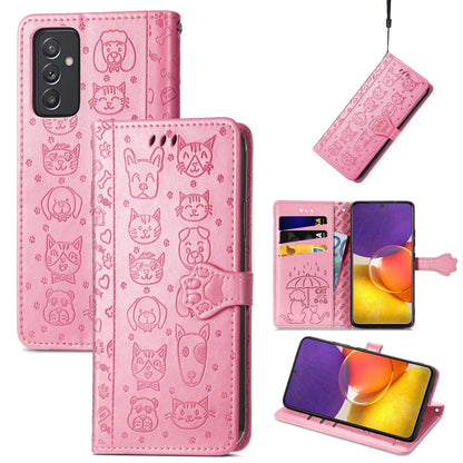 Cute Cat and Dog Embossed Horizontal Flip Leather Case with Holder & Card Slots & Wallet & Lanyard, Series 1