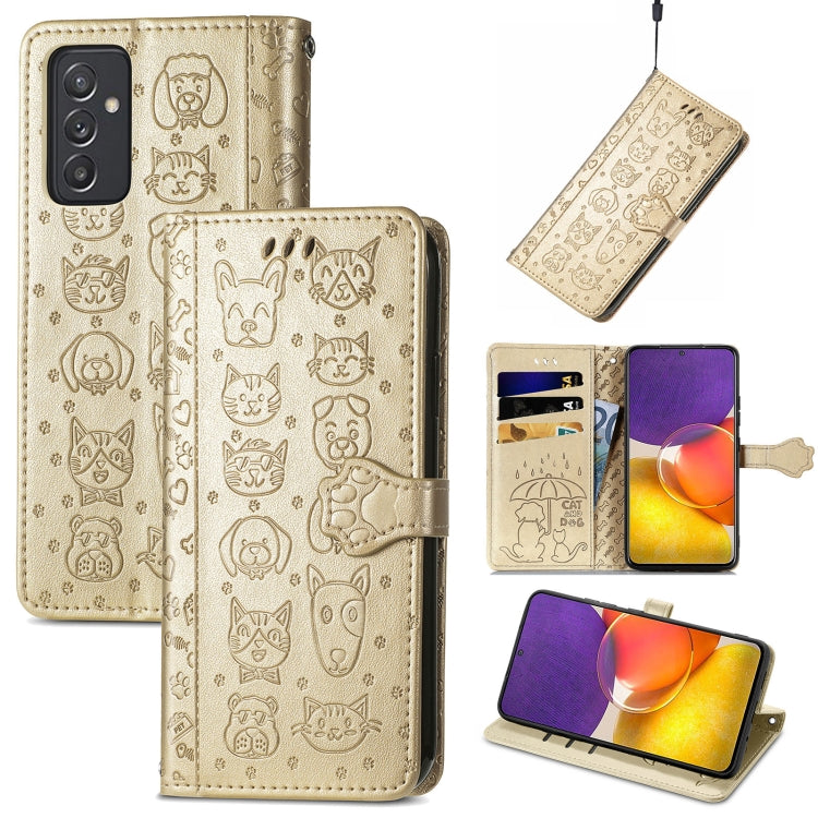 Cute Cat and Dog Embossed Horizontal Flip Leather Case with Holder & Card Slots & Wallet & Lanyard, Series 1