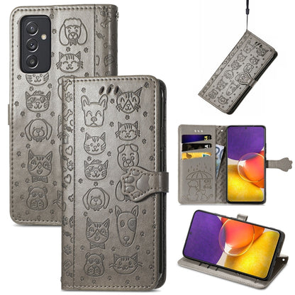 Cute Cat and Dog Embossed Horizontal Flip Leather Case with Holder & Card Slots & Wallet & Lanyard, Series 1