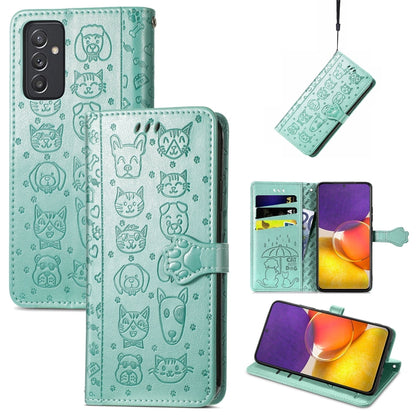 Cute Cat and Dog Embossed Horizontal Flip Leather Case with Holder & Card Slots & Wallet & Lanyard, Series 1