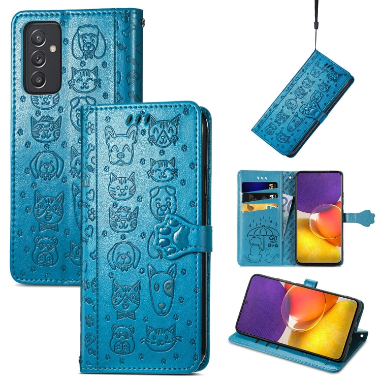 Cute Cat and Dog Embossed Horizontal Flip Leather Case with Holder & Card Slots & Wallet & Lanyard, For Galaxy A12, For Samsung Galaxy  A82 5G, For Samsung Galaxy A03s 164mm, For Nokia 1.4