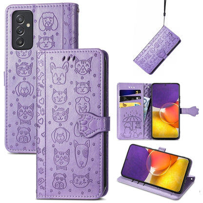 Cute Cat and Dog Embossed Horizontal Flip Leather Case with Holder & Card Slots & Wallet & Lanyard, Series 1