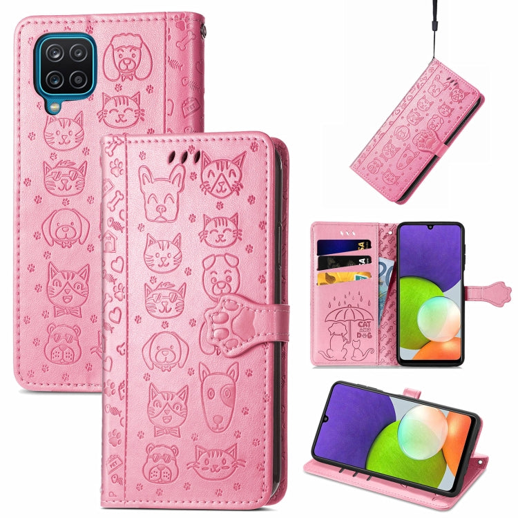 Cute Cat and Dog Embossed Horizontal Flip Leather Case with Holder & Card Slots & Wallet & Lanyard, For Gaxlay M32, For Galaxy  A82 5G, For Galaxy A22 4G, For Samsung Gaxlay M32