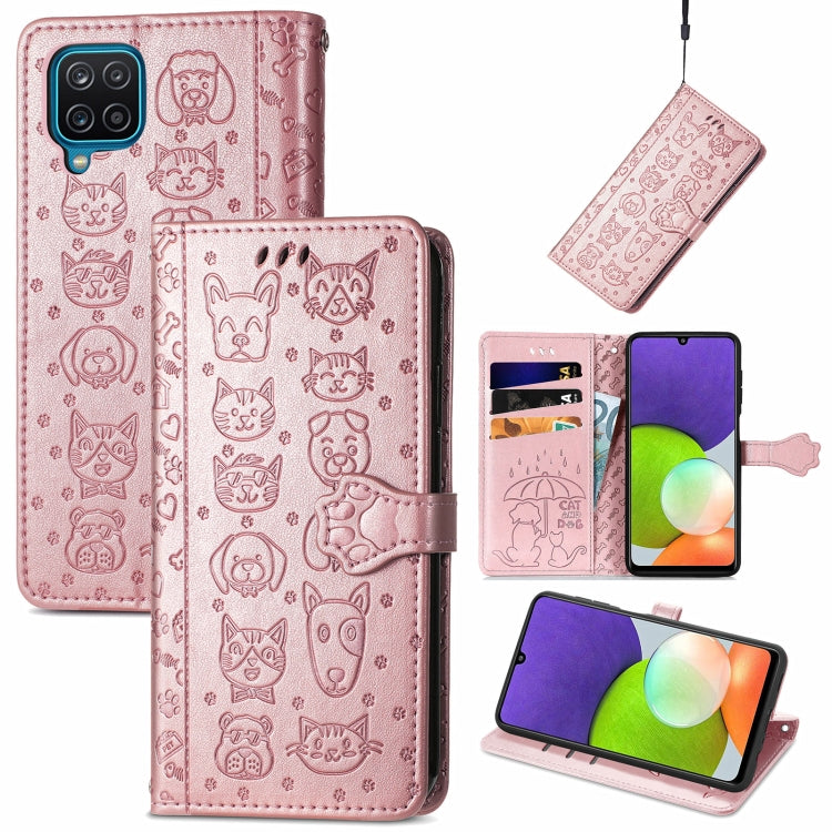 Cute Cat and Dog Embossed Horizontal Flip Leather Case with Holder & Card Slots & Wallet & Lanyard, For Gaxlay M32, For Galaxy  A82 5G, For Galaxy A22 4G, For Samsung Gaxlay M32