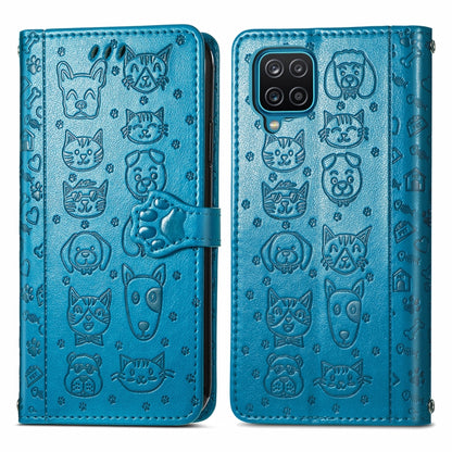 Cute Cat and Dog Embossed Horizontal Flip Leather Case with Holder & Card Slots & Wallet & Lanyard, For Samsung Galaxy A22 4G, For OPPO Realme V15 5G, For Samsung Galaxy A12, For OPPO Realme V13