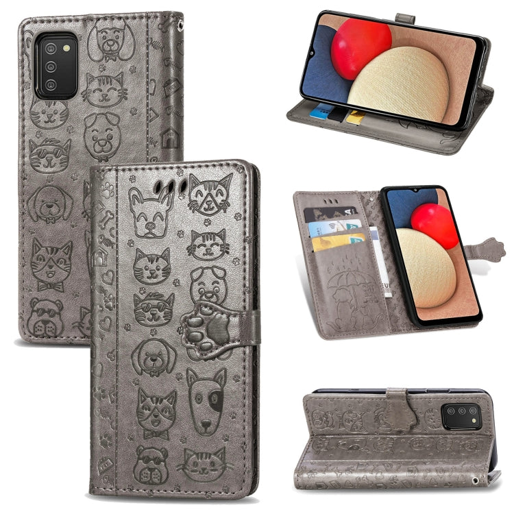 Cute Cat and Dog Embossed Horizontal Flip Leather Case with Holder & Card Slots & Wallet & Lanyard, Series 2